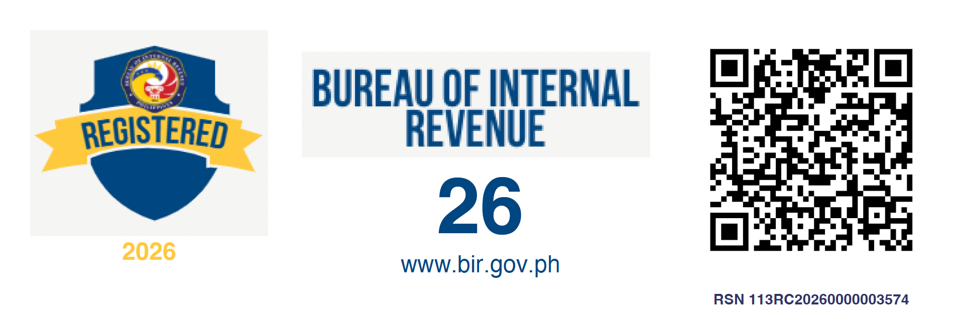 Displaying the BIR Registration Seal Badge
